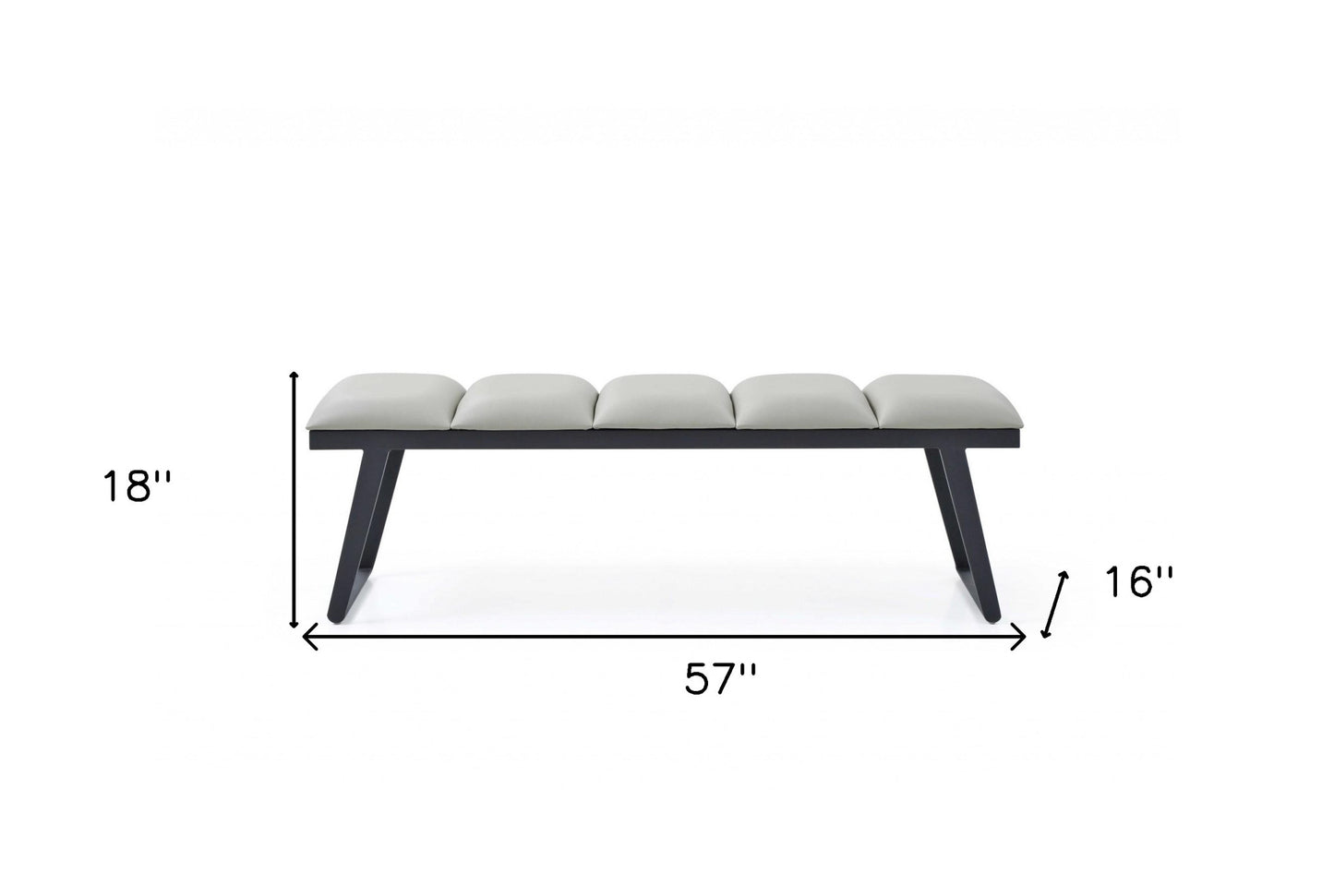 Barry Upholstered Bench - Light Gray