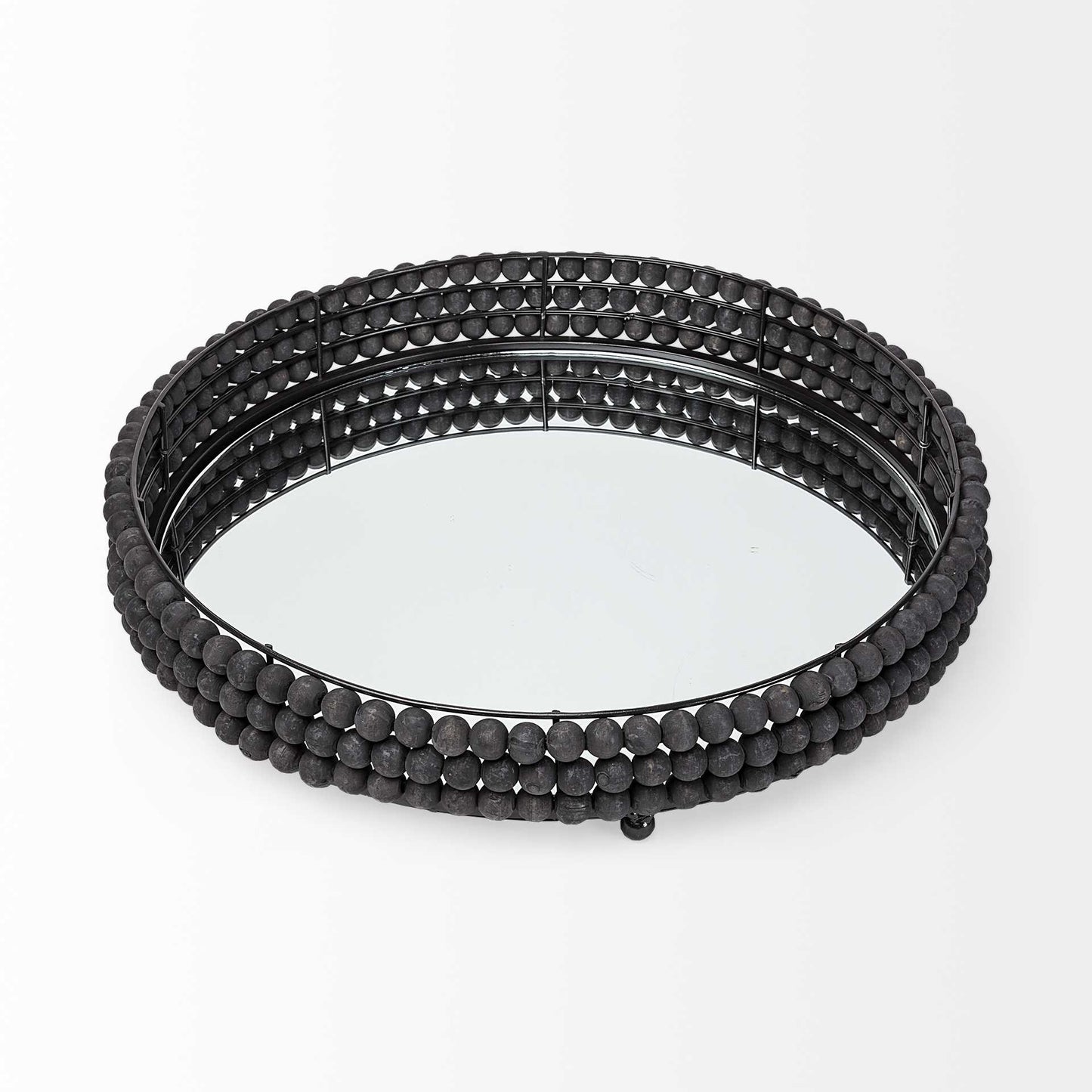 Destin Beaded Tray - Black