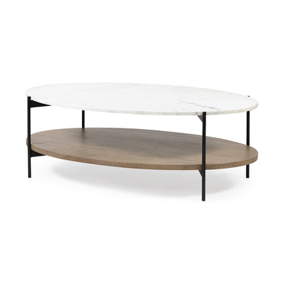 Penny Oval Coffee Table With Shelf