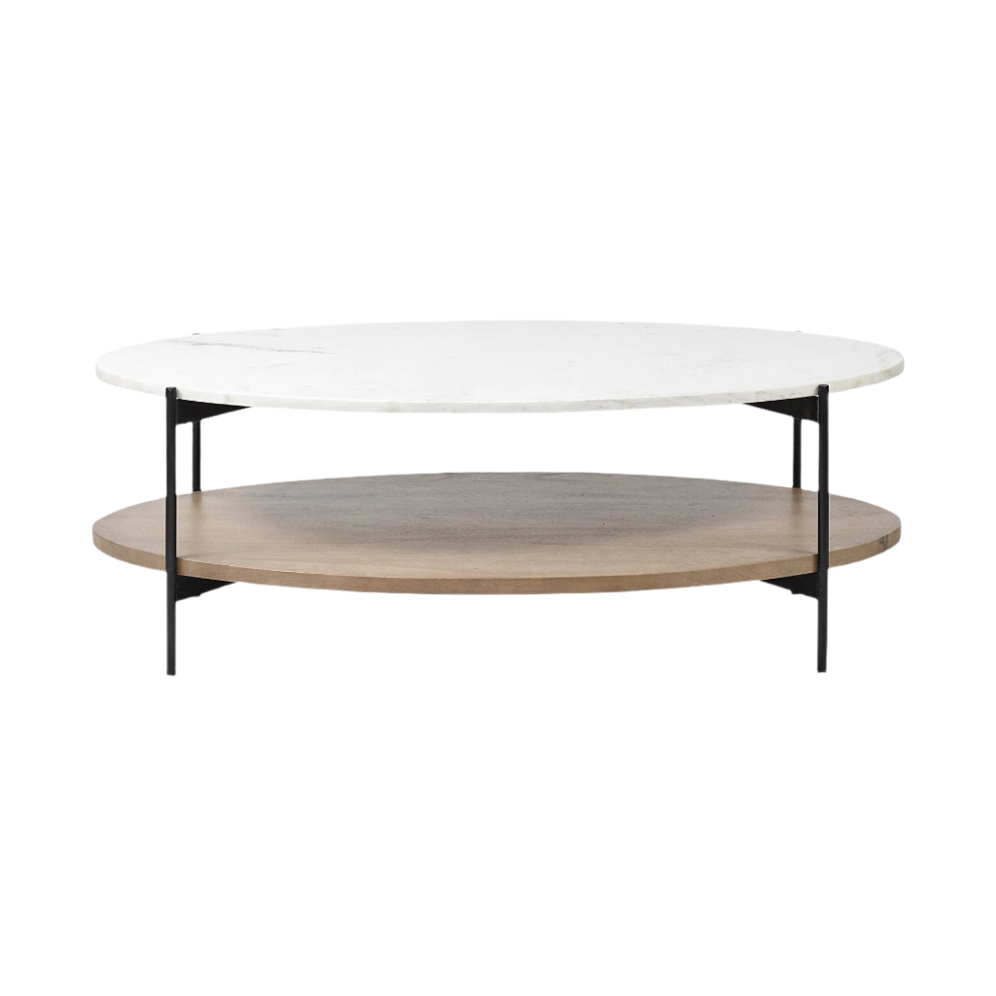 Penny Oval Coffee Table With Shelf