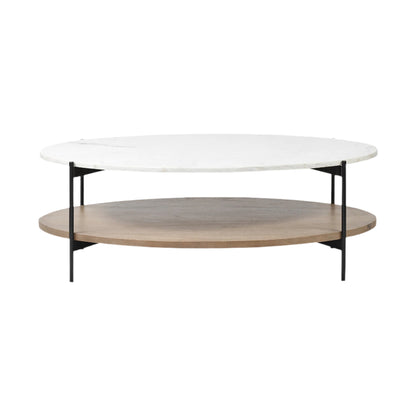 Penny Oval Coffee Table With Shelf