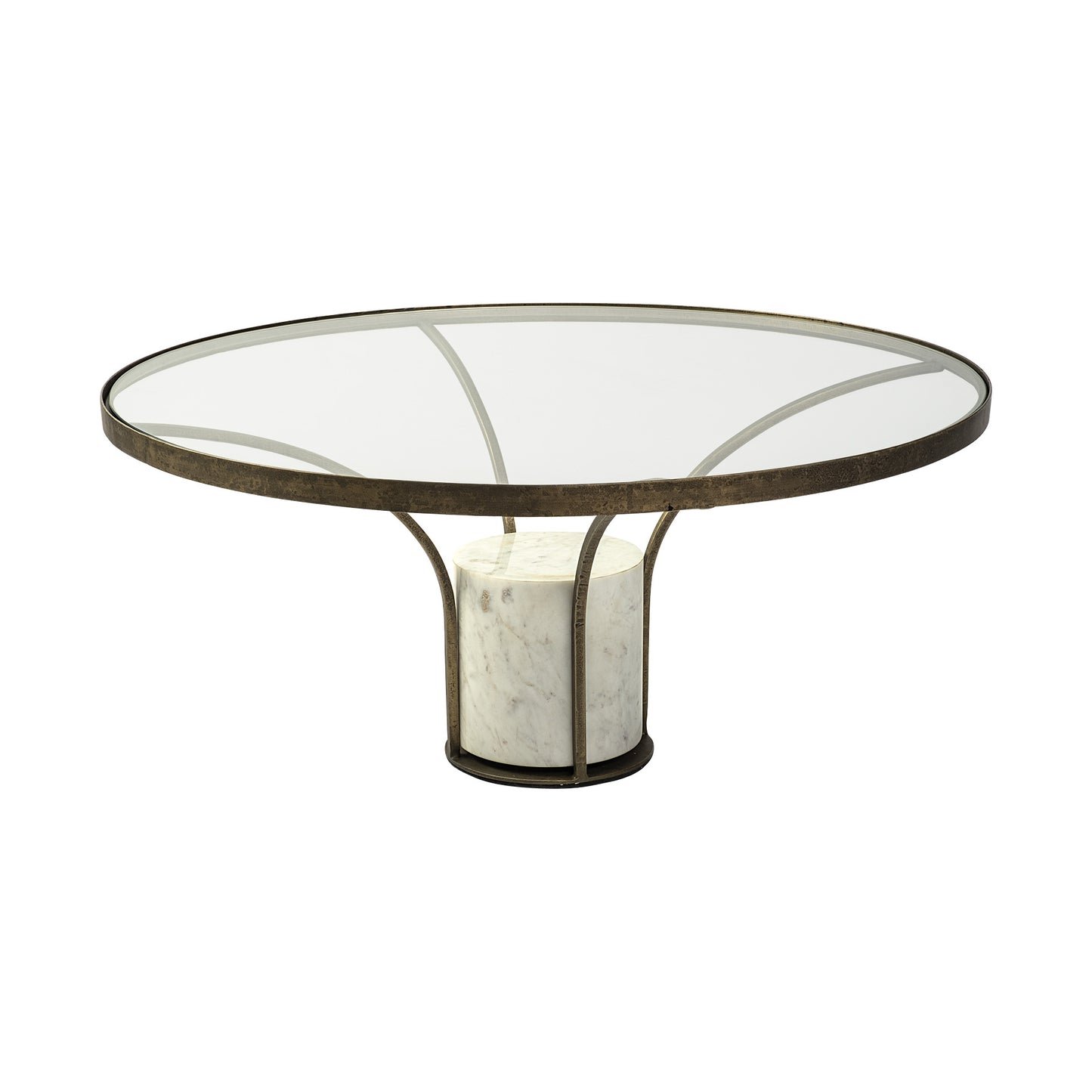 Titan Glass And Stone Round Coffee Table