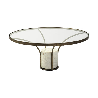 Titan Glass And Stone Round Coffee Table