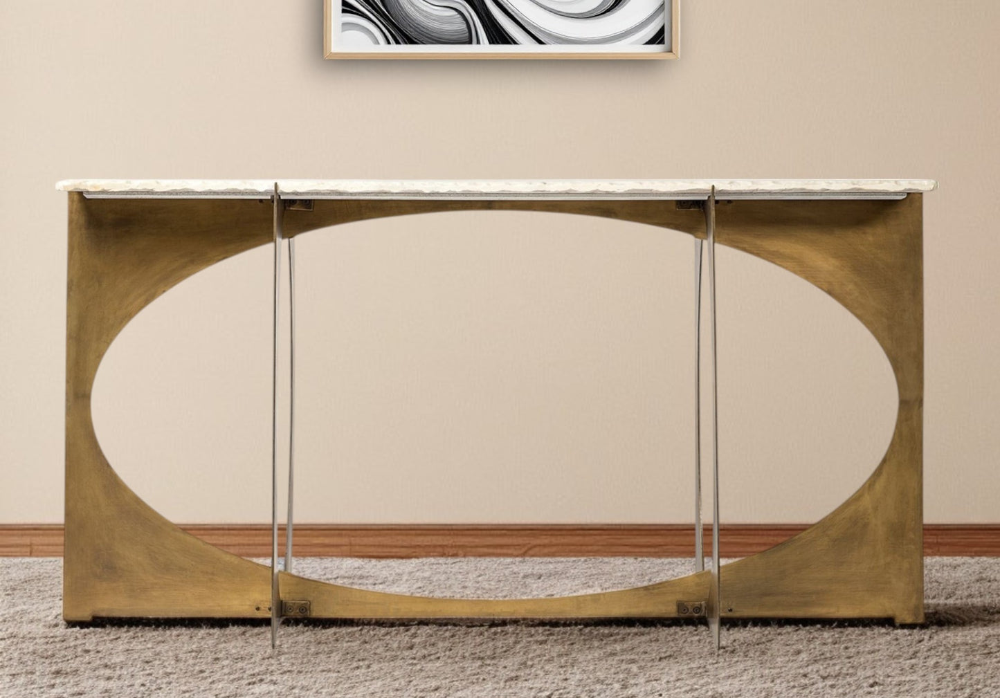 Sled Marble Console Table