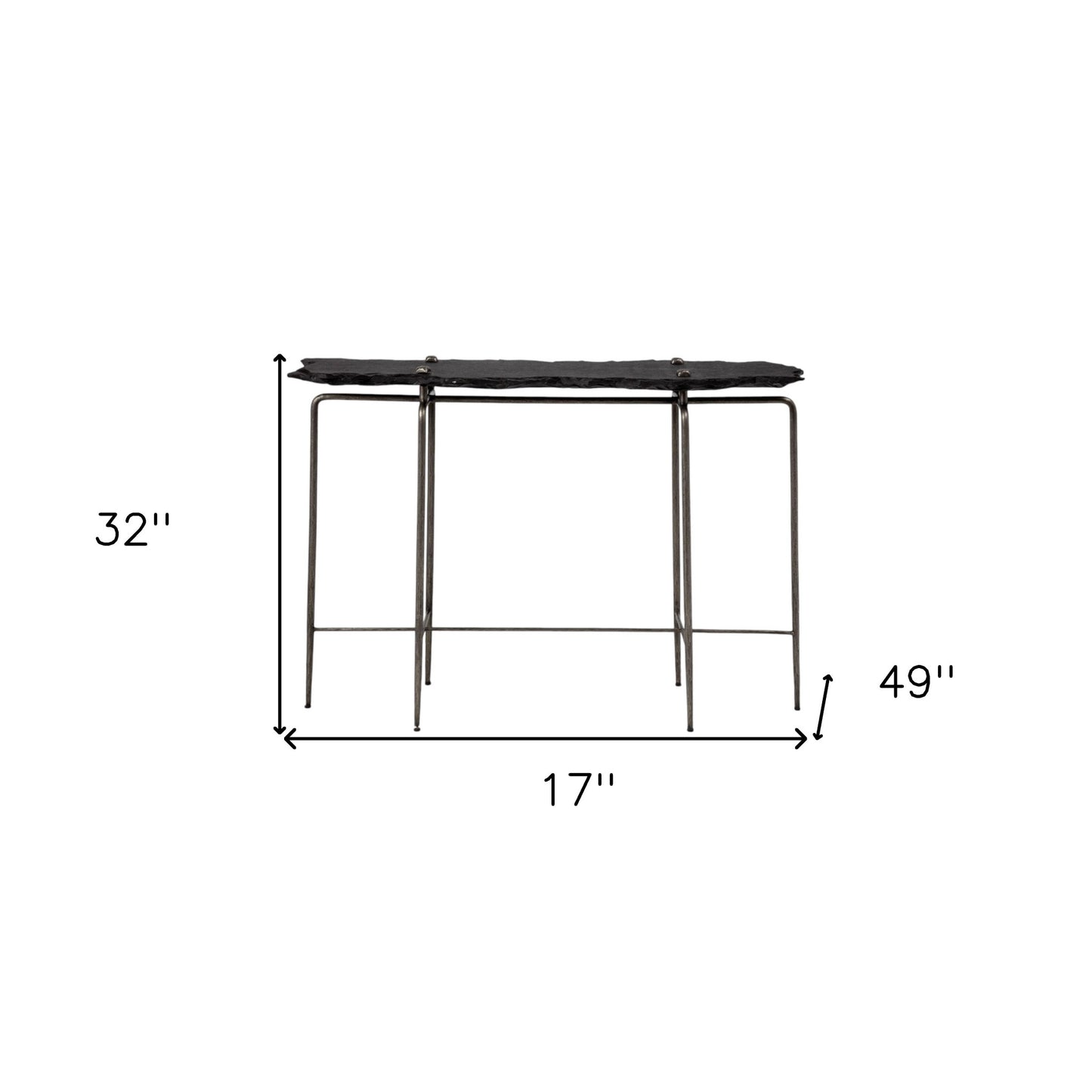 Dolce Slate Six Leg Console Table