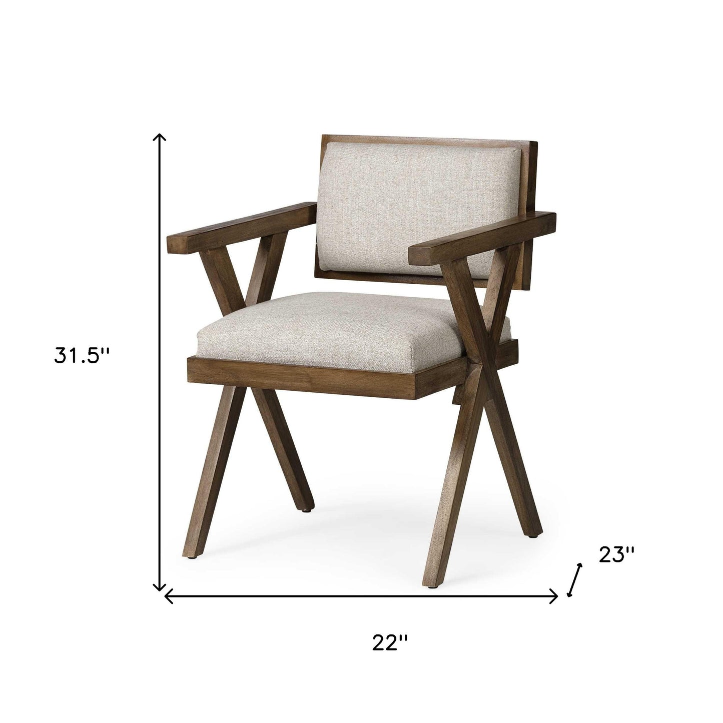 Lume Upholstered Fabric Dining Arm Chair