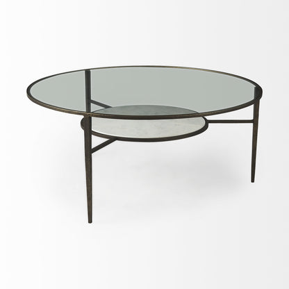 Boden Glass And Metal Round Coffee Table