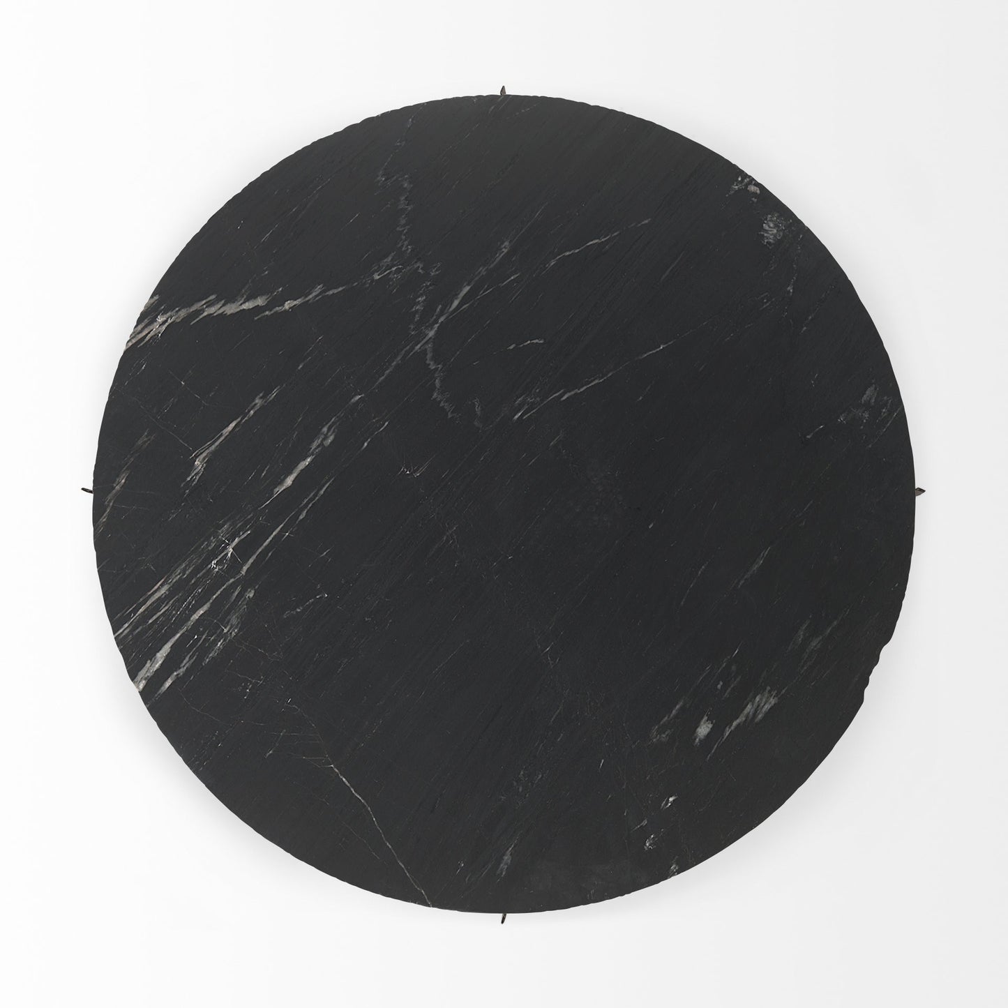 Blitz Marble And Iron Round Coffee Table - Black