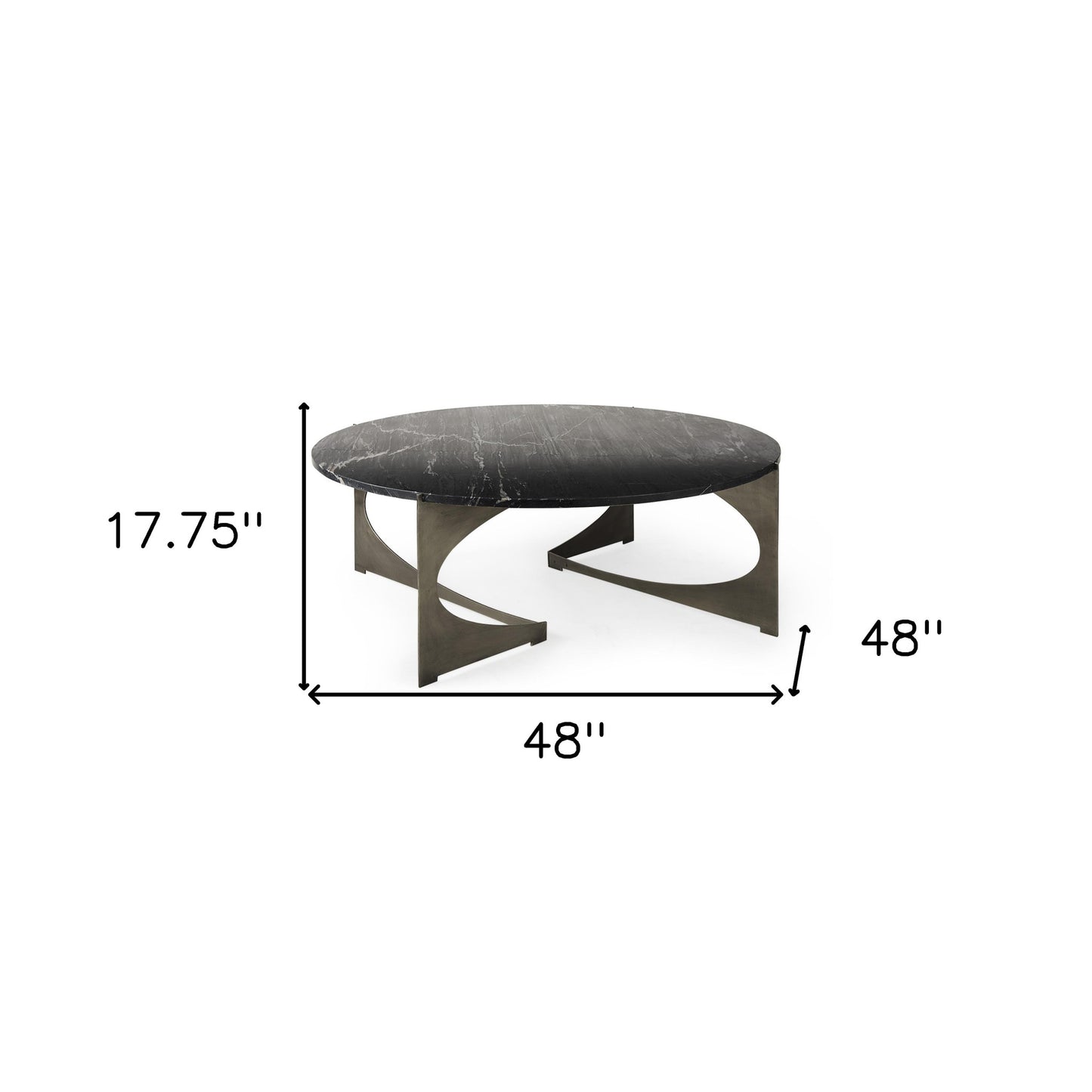 Blitz Marble And Iron Round Coffee Table - Black