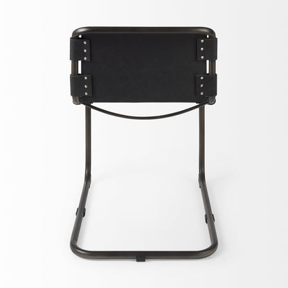 Thorne Leather & Metal Dining Chair - Black