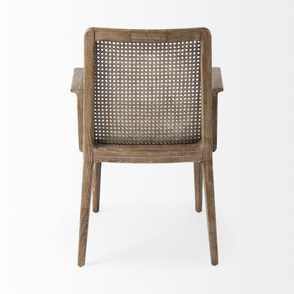 Liora Cane Dining Arm Chair - Brown