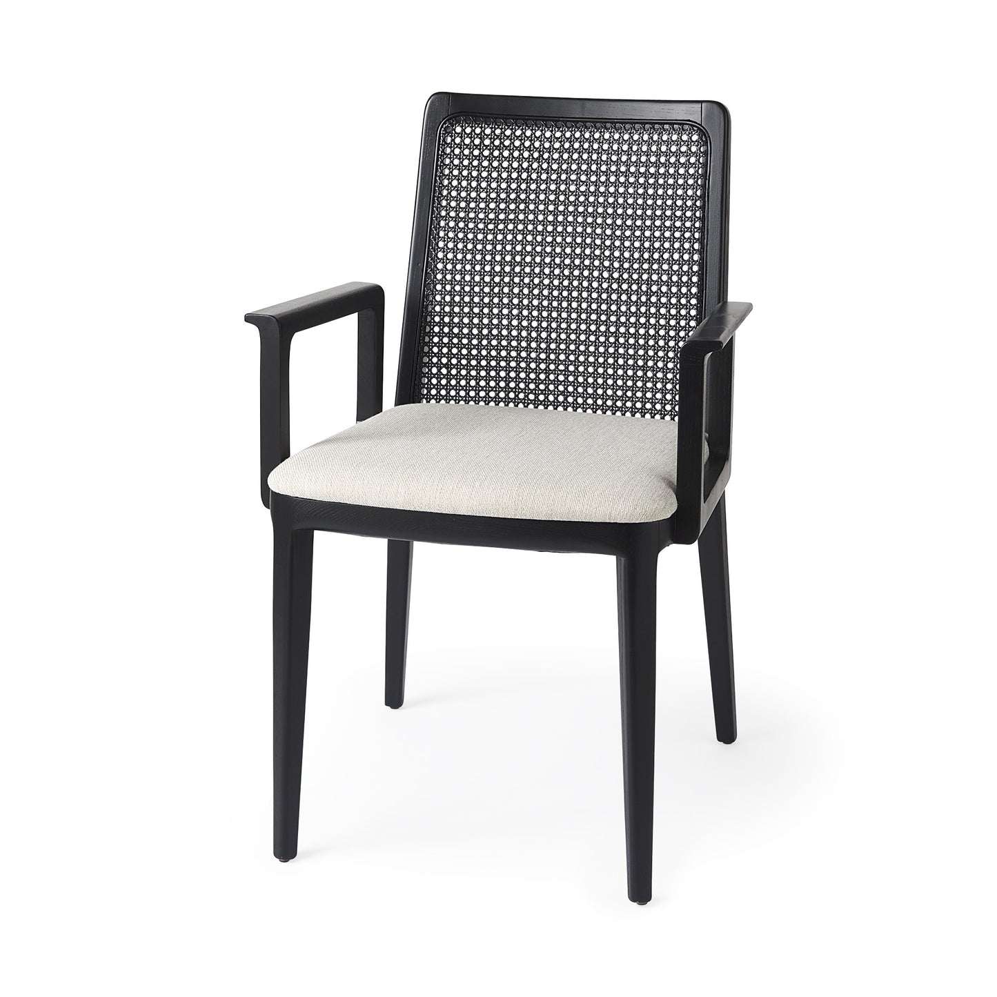 Liora Cane Dining Arm Chair - Black