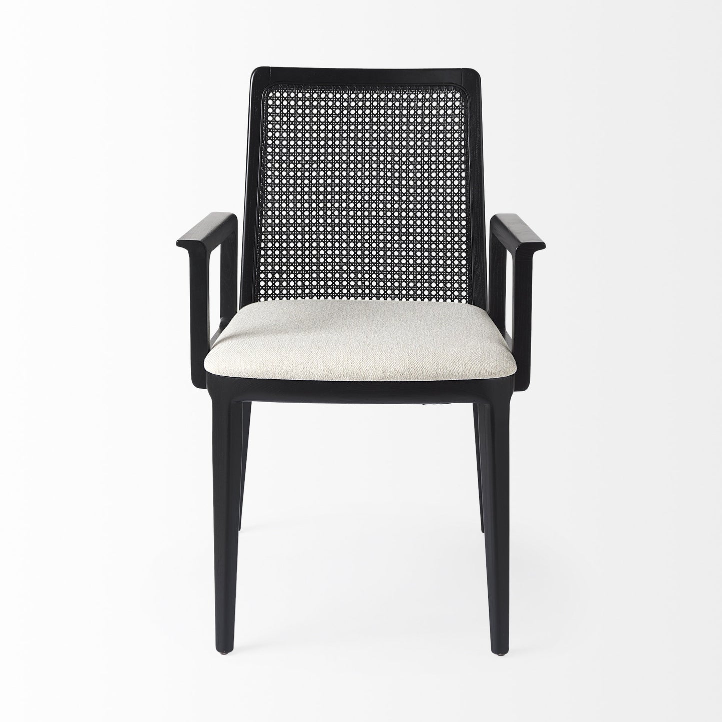 Liora Cane Dining Arm Chair - Black