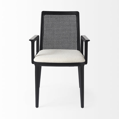 Liora Cane Dining Arm Chair - Black