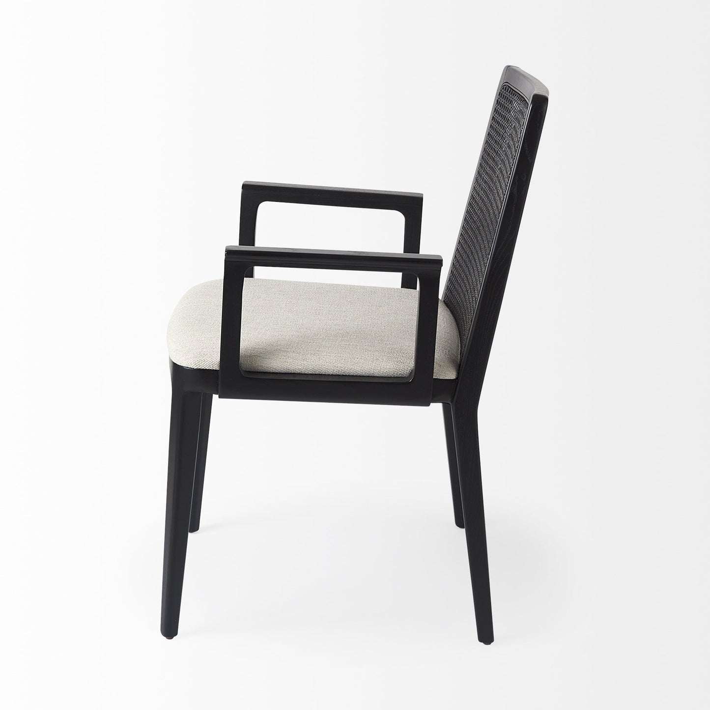 Liora Cane Dining Arm Chair - Black