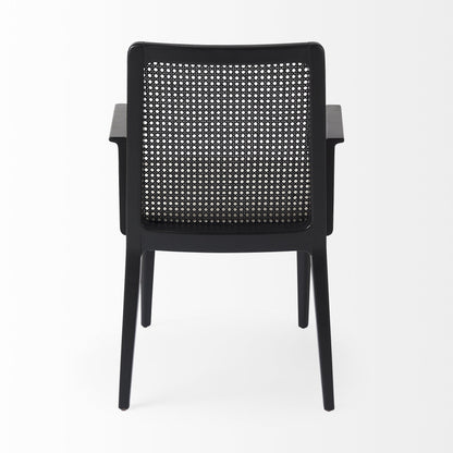 Liora Cane Dining Arm Chair - Black