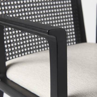 Liora Cane Dining Arm Chair - Black