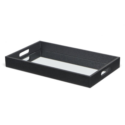 Shagreen Mirror Tray - Black