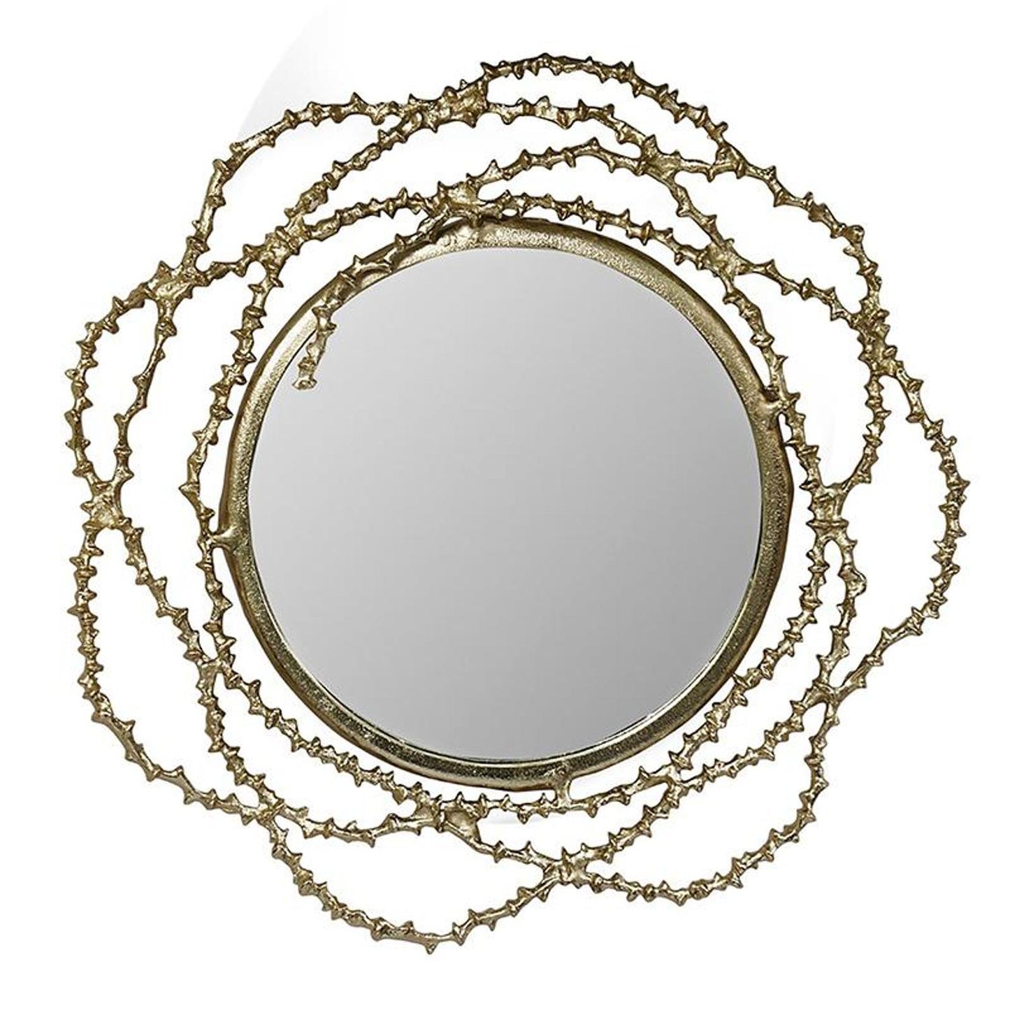 Antiqued Gold Scalloped Mirror