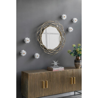 Antiqued Gold Scalloped Mirror