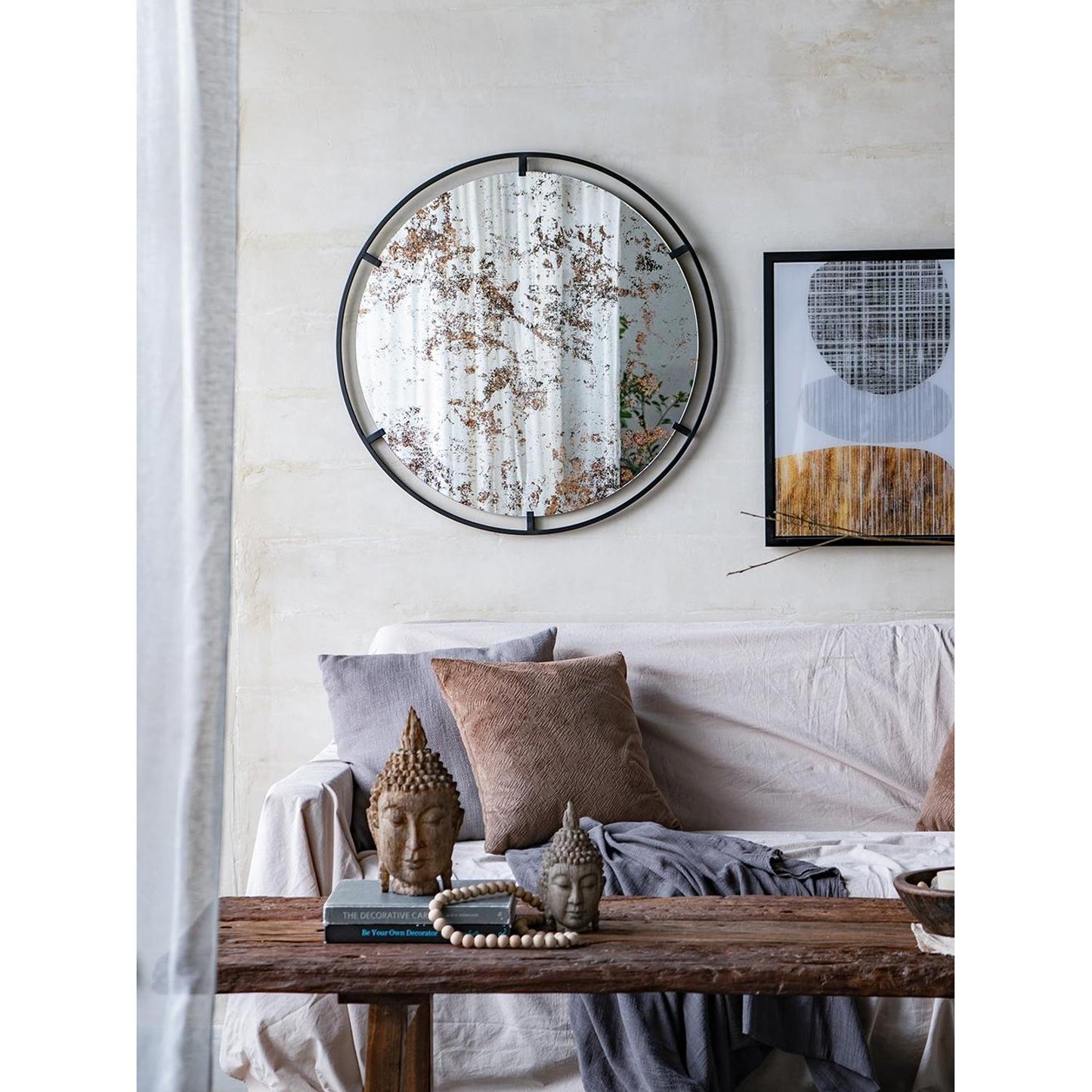 Raffa Antiqued Mirror - Circle