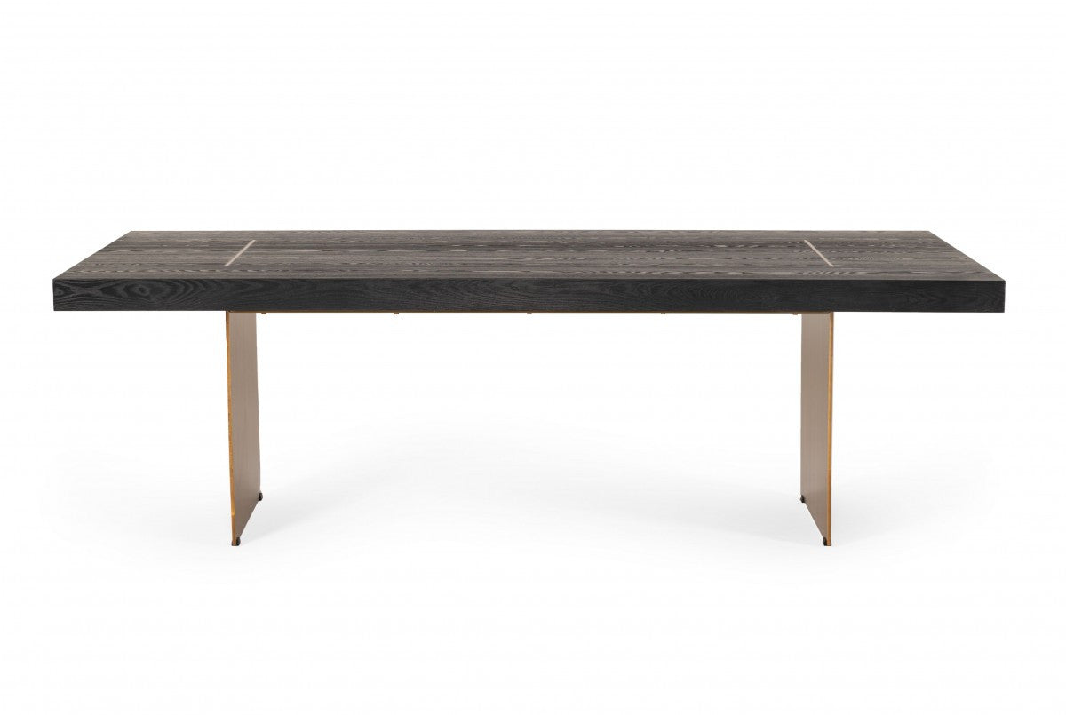 Kendra Brown And Brass Dining Table