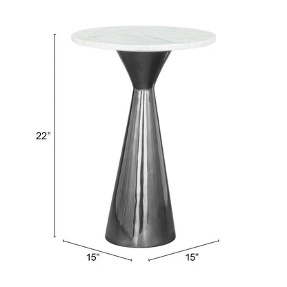 Rilo Marble And Steel Pedestal Table