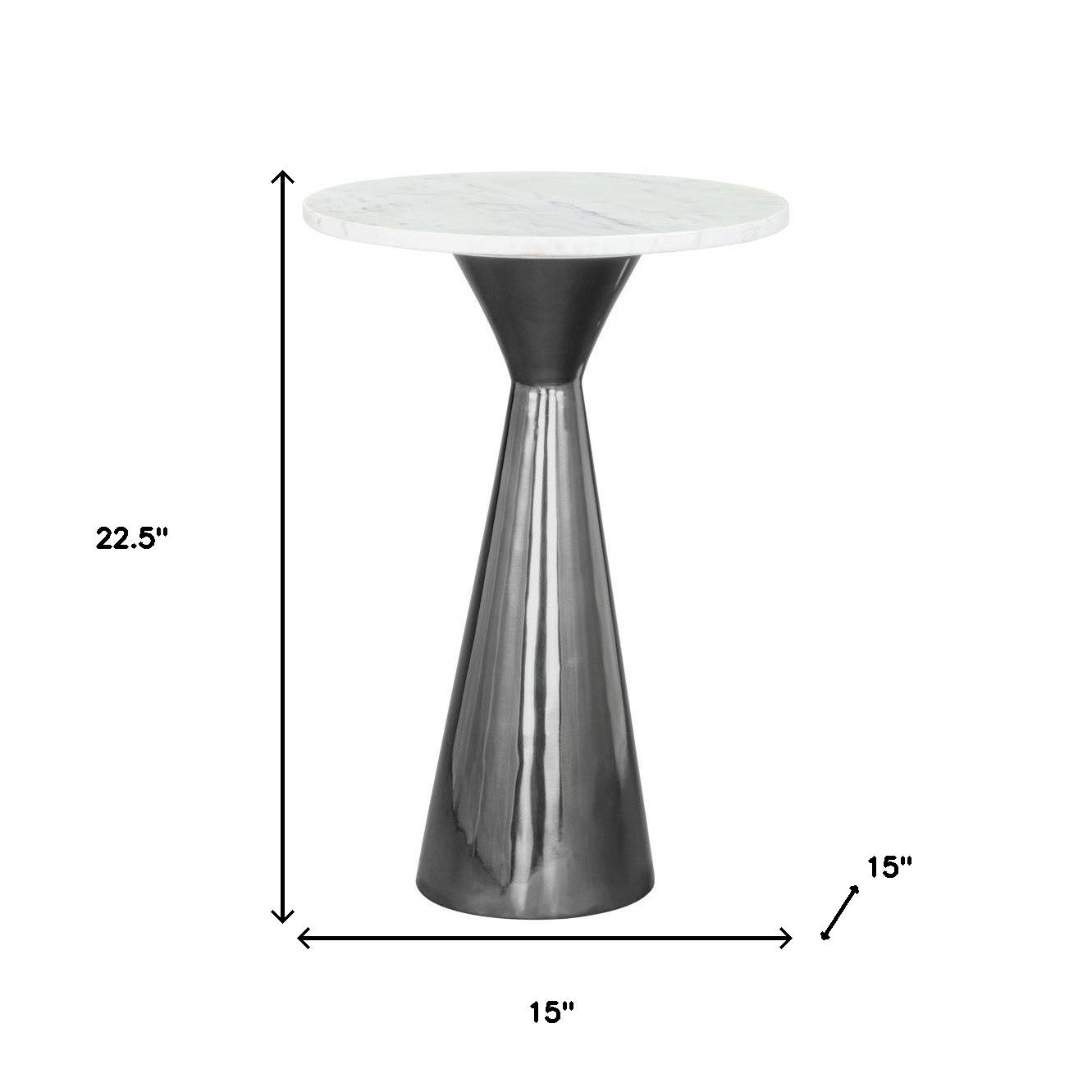 Rilo Marble And Steel Pedestal Table