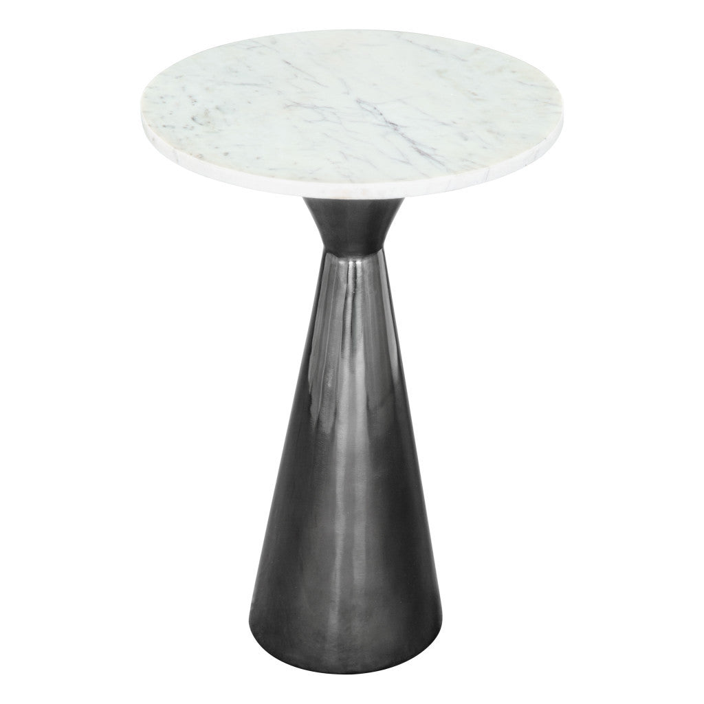 Rilo Marble And Steel Pedestal Table