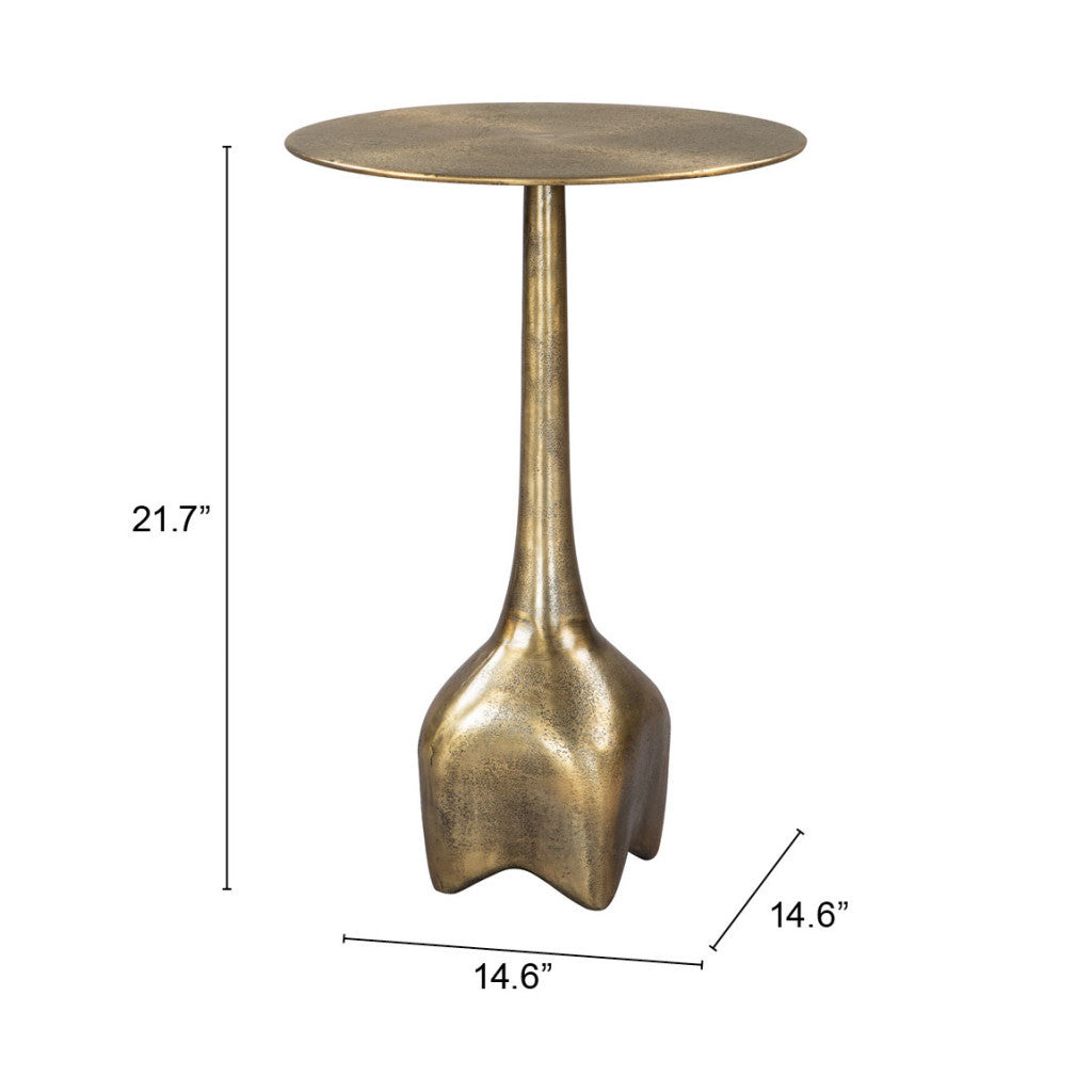 Luxia Pedestal End Table - Gold