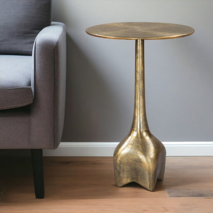 Luxia Pedestal End Table - Gold