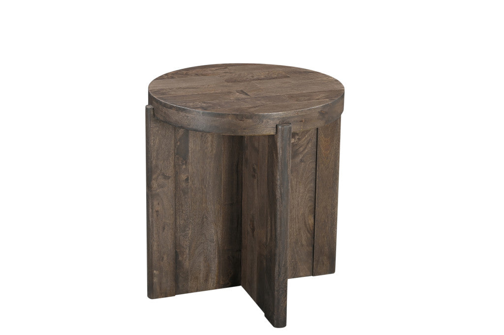 Sable Solid Wood Round Cross Leg End Table