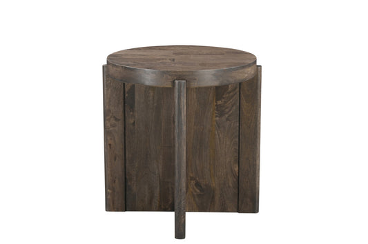 Sable Solid Wood Round Cross Leg End Table