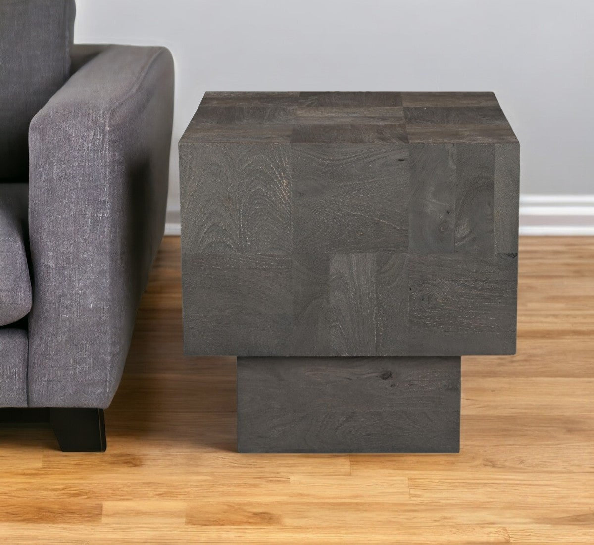 Drift Solid Wood Square Block End Table