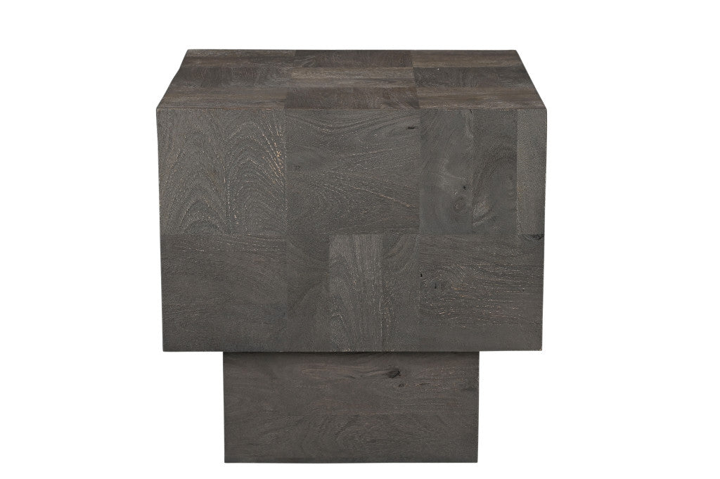 Drift Solid Wood Square Block End Table