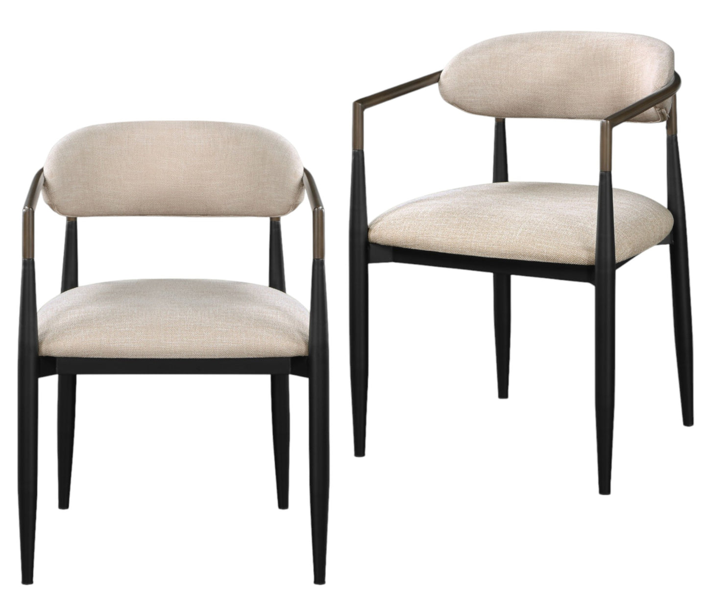 Isola Upholstered Dining Arm Chairs - Set of Two